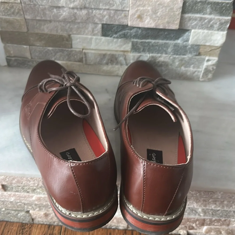 Bruno Marc Brown Leather Men's Dress Shoes Size 9